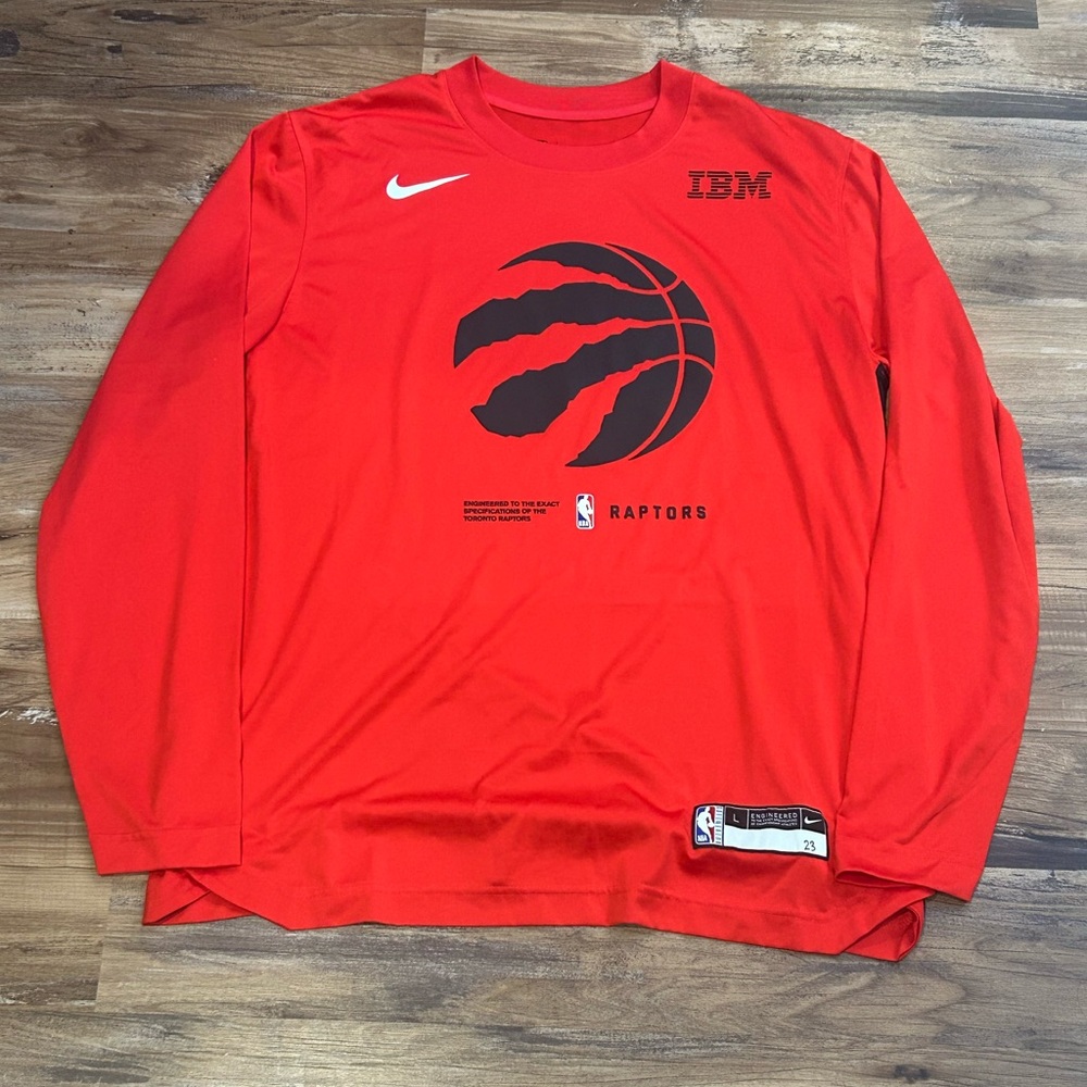 Nike Toronto Raptors Fred VanVleet Worn Long-Sleeve Warm Up Shirt Large